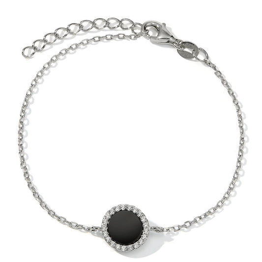 Pulsera Plata Ónix Rodio plateado 16-19 cm