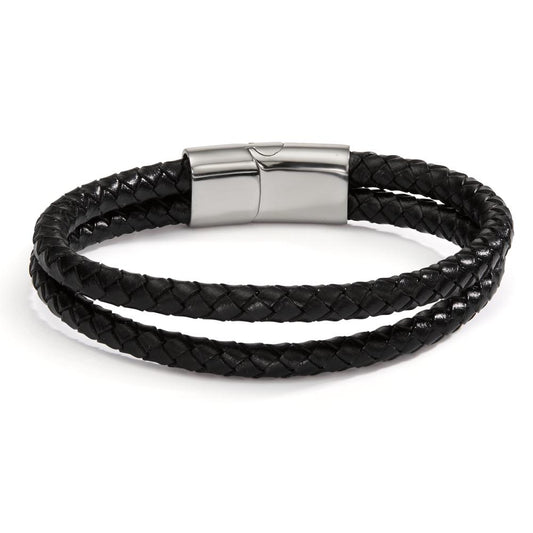 Pulsera Acero inoxidable, Cuero 21 cm