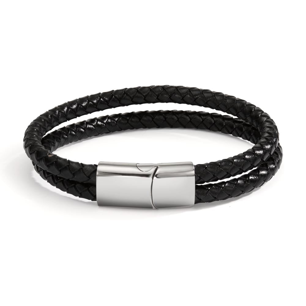 Pulsera Acero inoxidable, Cuero 21 cm