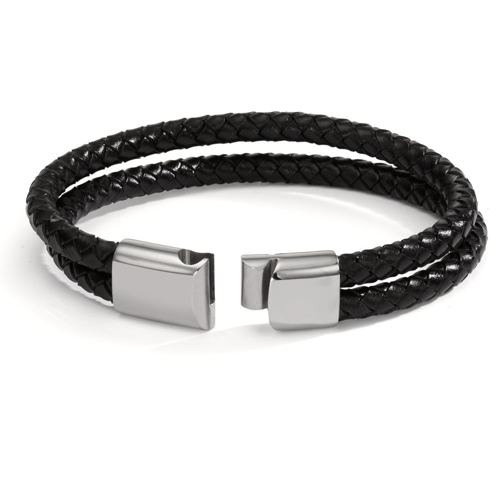 Pulsera Acero inoxidable, Cuero 21 cm