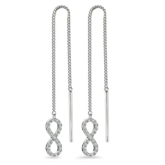 Aretes Plata Circonita Rodio plateado Infinito