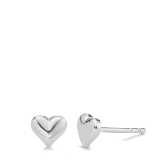 Pendientes Plata Rodio plateado Corazón Ø5 mm