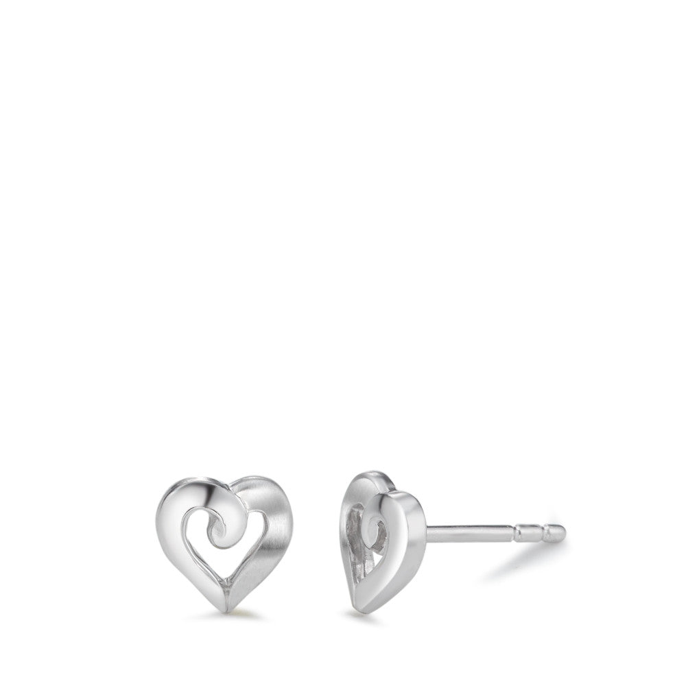 Pendientes Plata Rodio plateado Corazón Ø6.5 mm