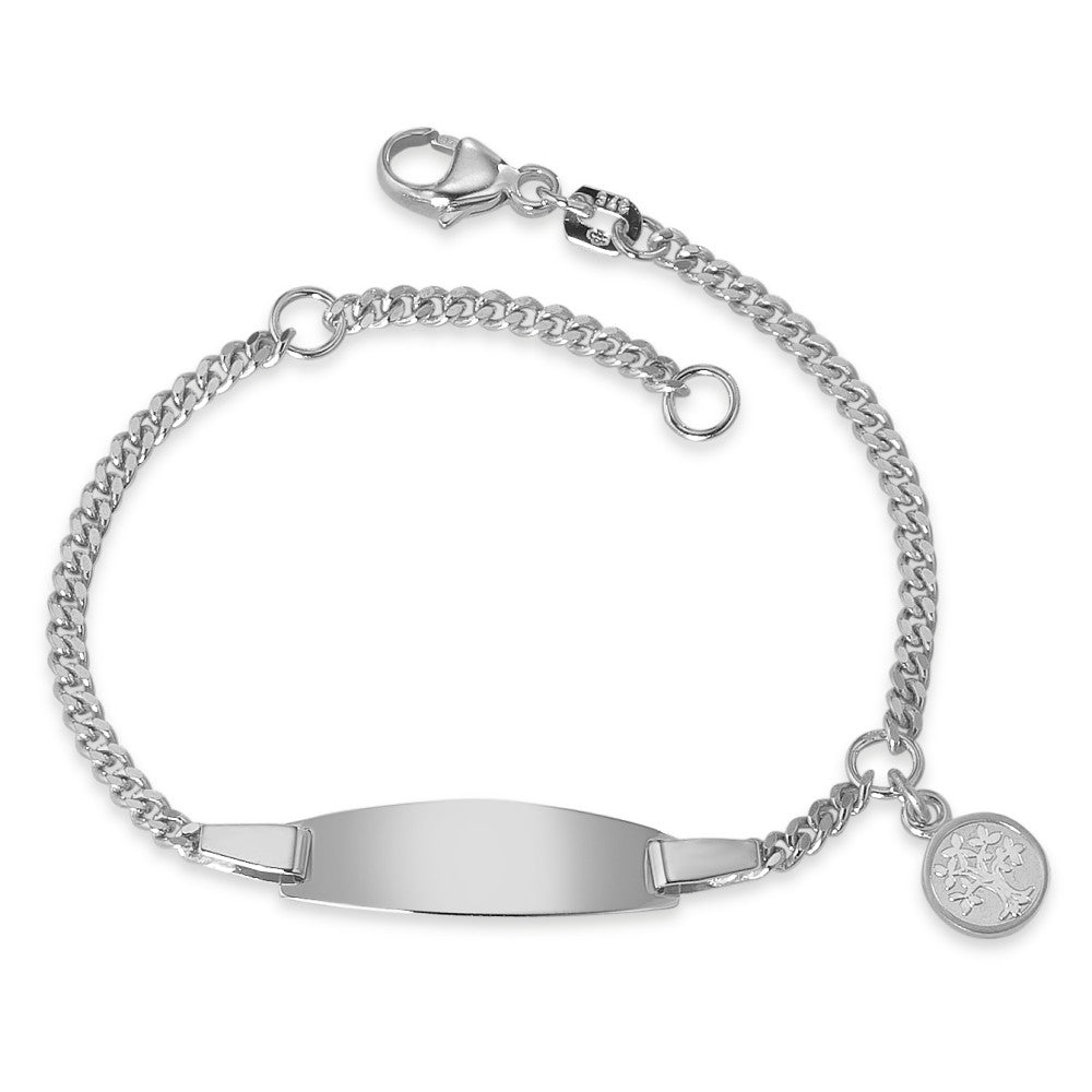 Pulsera grabada Plata Rodio plateado árbol de la vida 12-14 cm