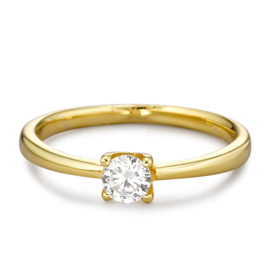 Anillo solitario Oro amarillo de 375/9K Circonita Ø3.8 mm