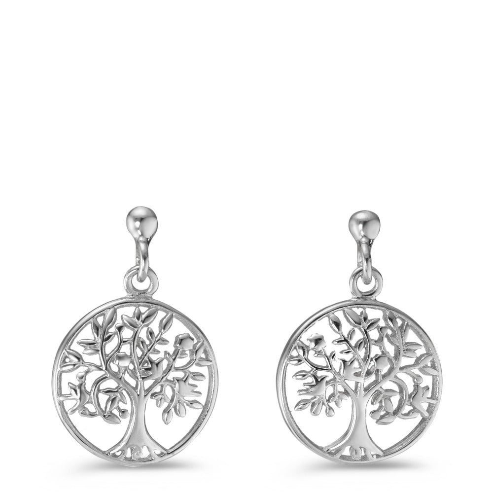 Pendientes Plata Rodio plateado árbol de la vida