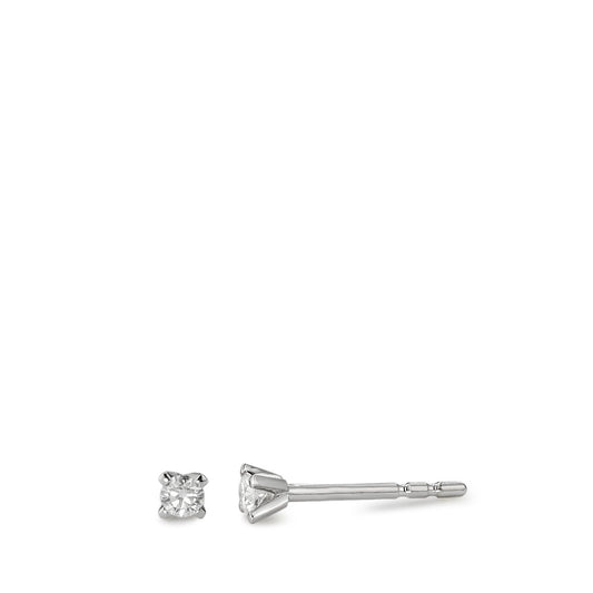 Pendientes 750/oro blanco de 18 quilates Diamante blanco, 0.10 ct, 2 piedras, [Brillant], w-si Ø3 mm