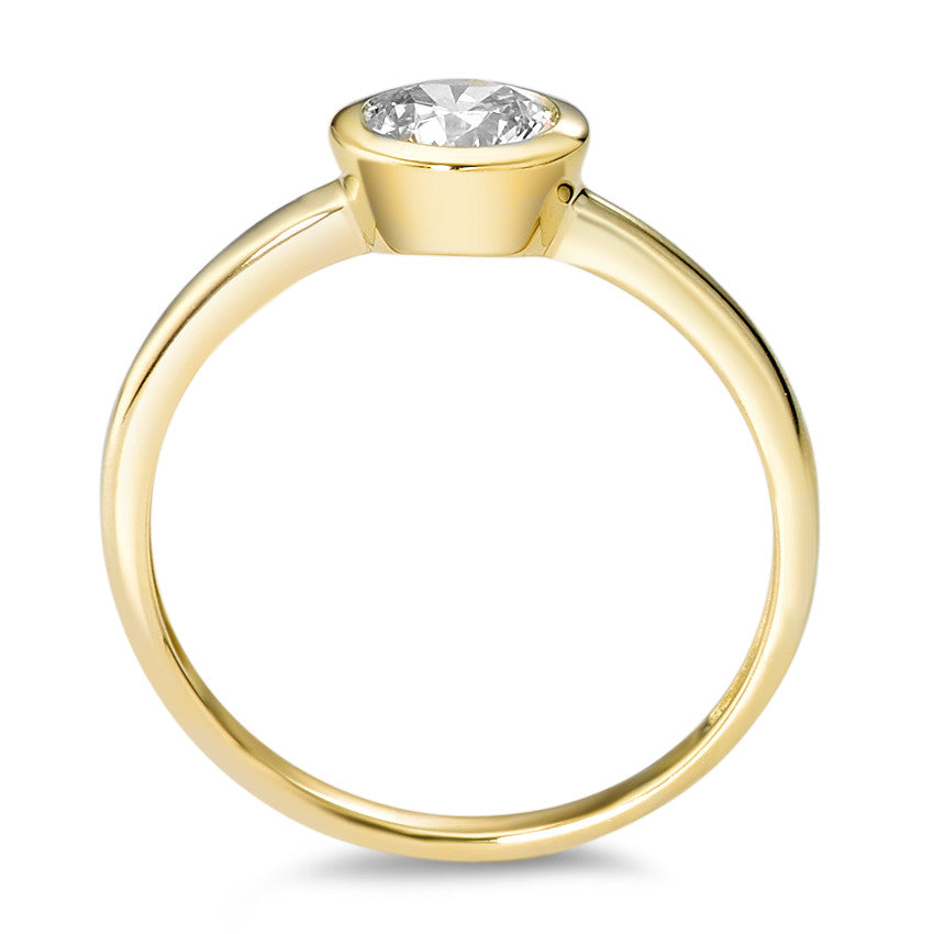 Anillo solitario Oro amarillo de 375/9K Circonita blanco Ø6.7 mm