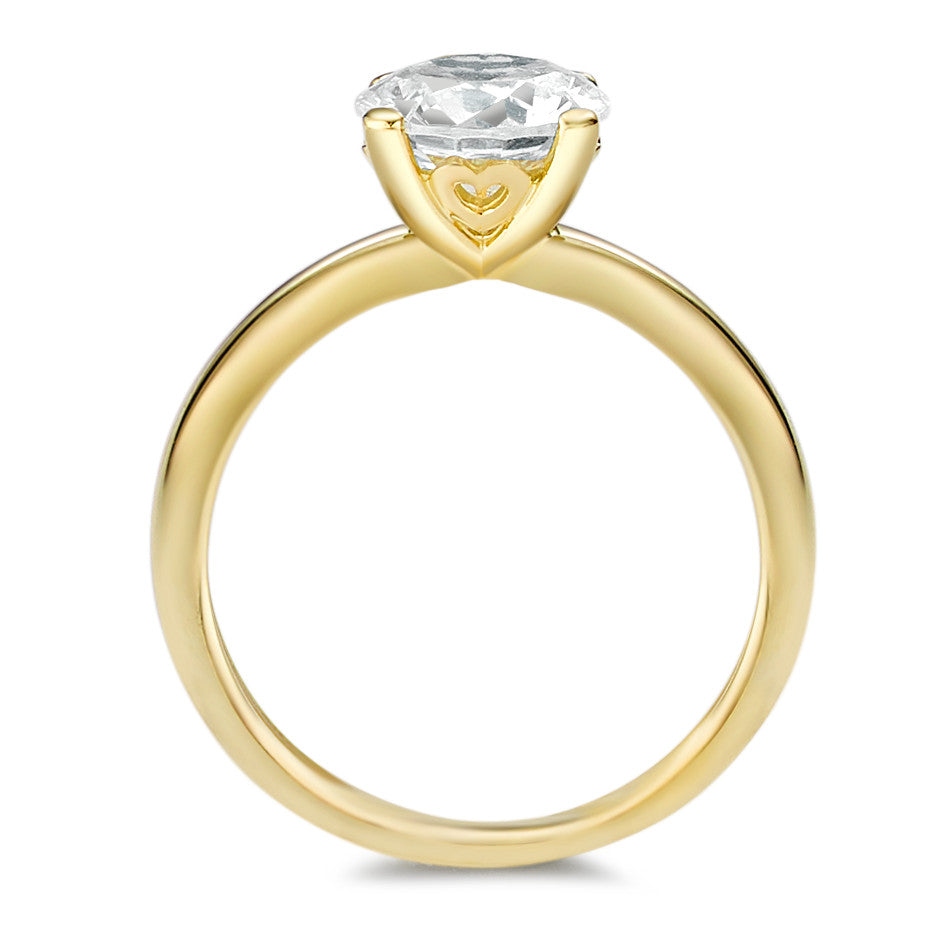 Anillo solitario Oro amarillo de 375/9K Circonita blanco Ø7 mm