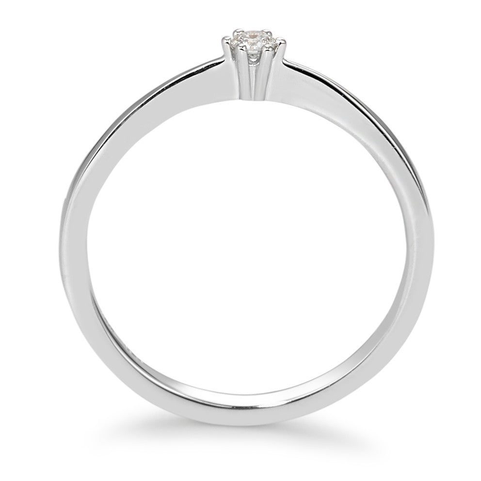 Anillo solitario 750/oro blanco de 18 quilates Diamante blanco, 0.05 ct, [Brillant], w-si