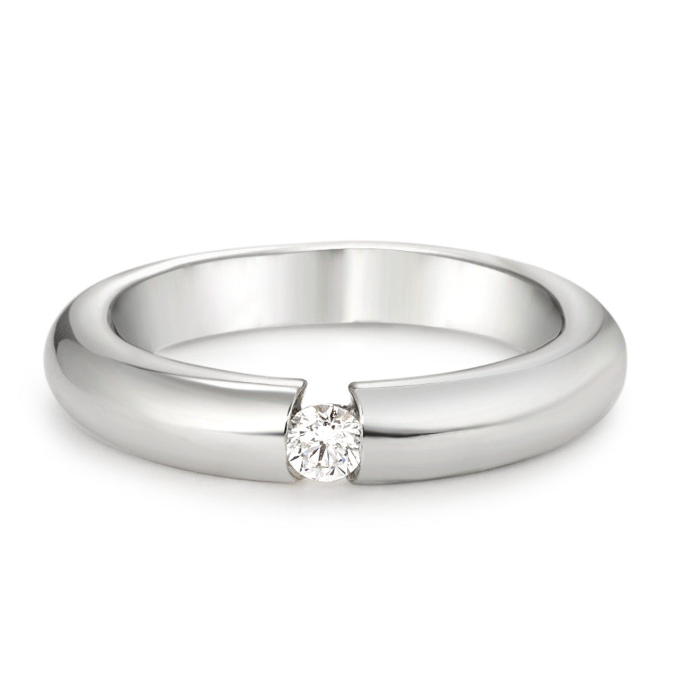 Anillo solitario 750/oro blanco de 18 quilates Diamante blanco, 0.10 ct, [Brillant], w-si