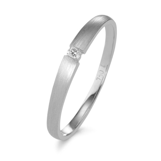 Anillo solitario 750/oro blanco de 18 quilates Diamante 0.03 ct, w-si