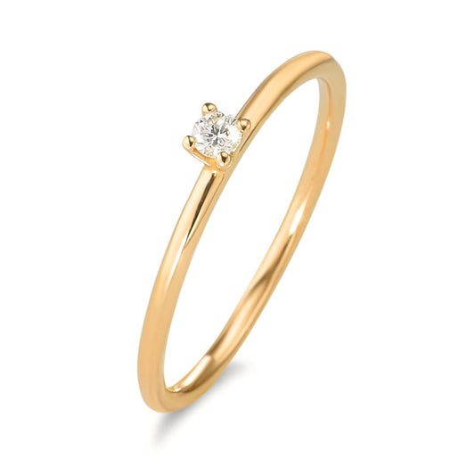 Anillo solitario 750/oro amarillo de 18 quilates Diamante 0.05 ct, w-si