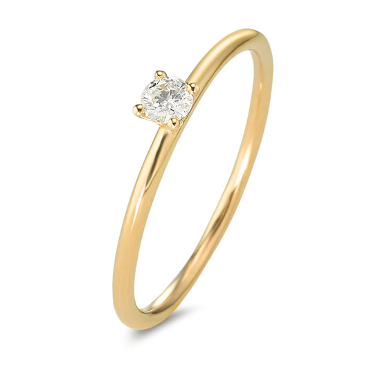 Anillo solitario 750/oro amarillo de 18 quilates Diamante 0.10 ct, w-si