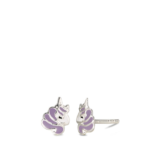 Pendientes Plata Pintado/lacado Unicornio Ø6 mm