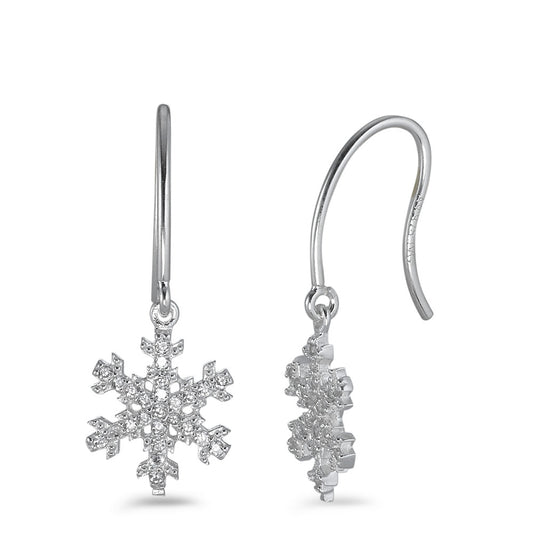 Pendientes Plata Circonita Copo de nieve