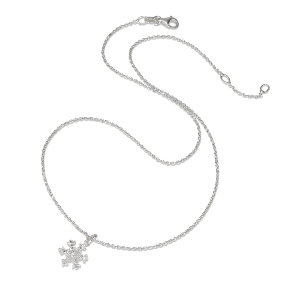 Collar con colgante Plata Circonita Copo de nieve 38-40 cm Ø9 mm