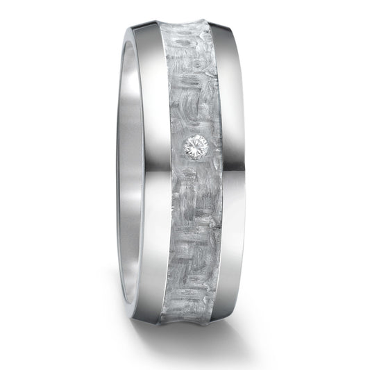 Anillo de pareja Titanio, Carbón Diamante 0.03 ct, w-si