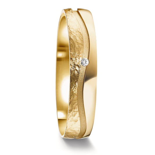 Anillo de pareja 750/oro amarillo de 18 quilates Diamante 0.01 ct, w-si