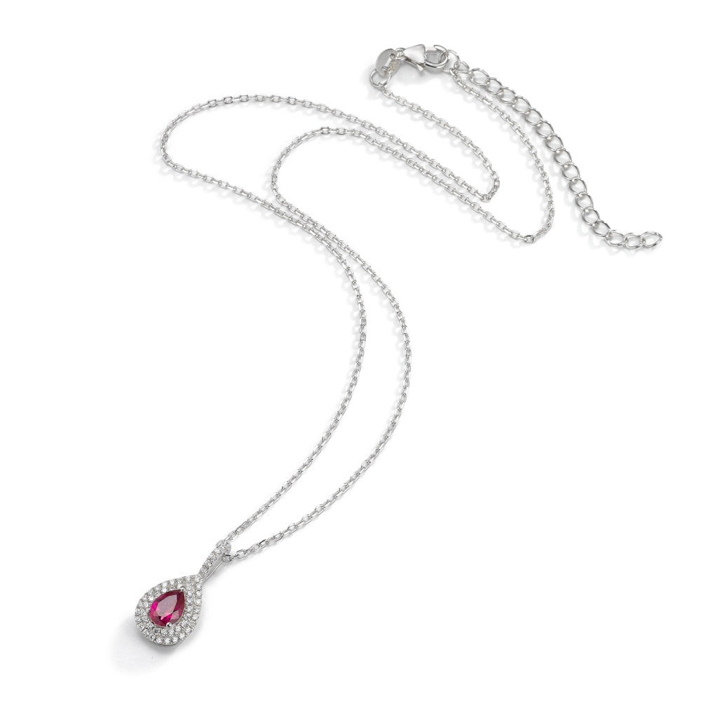 Collar con colgante Plata Circonita rosa Rodio plateado 40-45 cm