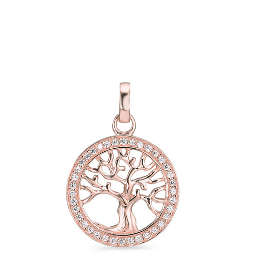 Colgante Plata Circonita Rosa Dorado árbol de la vida Ø18 mm