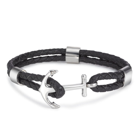 Pulsera Cuero, Acero inoxidable Ancla 21 cm