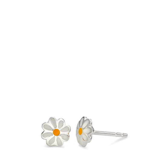 Pendientes Plata Pintado/lacado Flor Ø6 mm