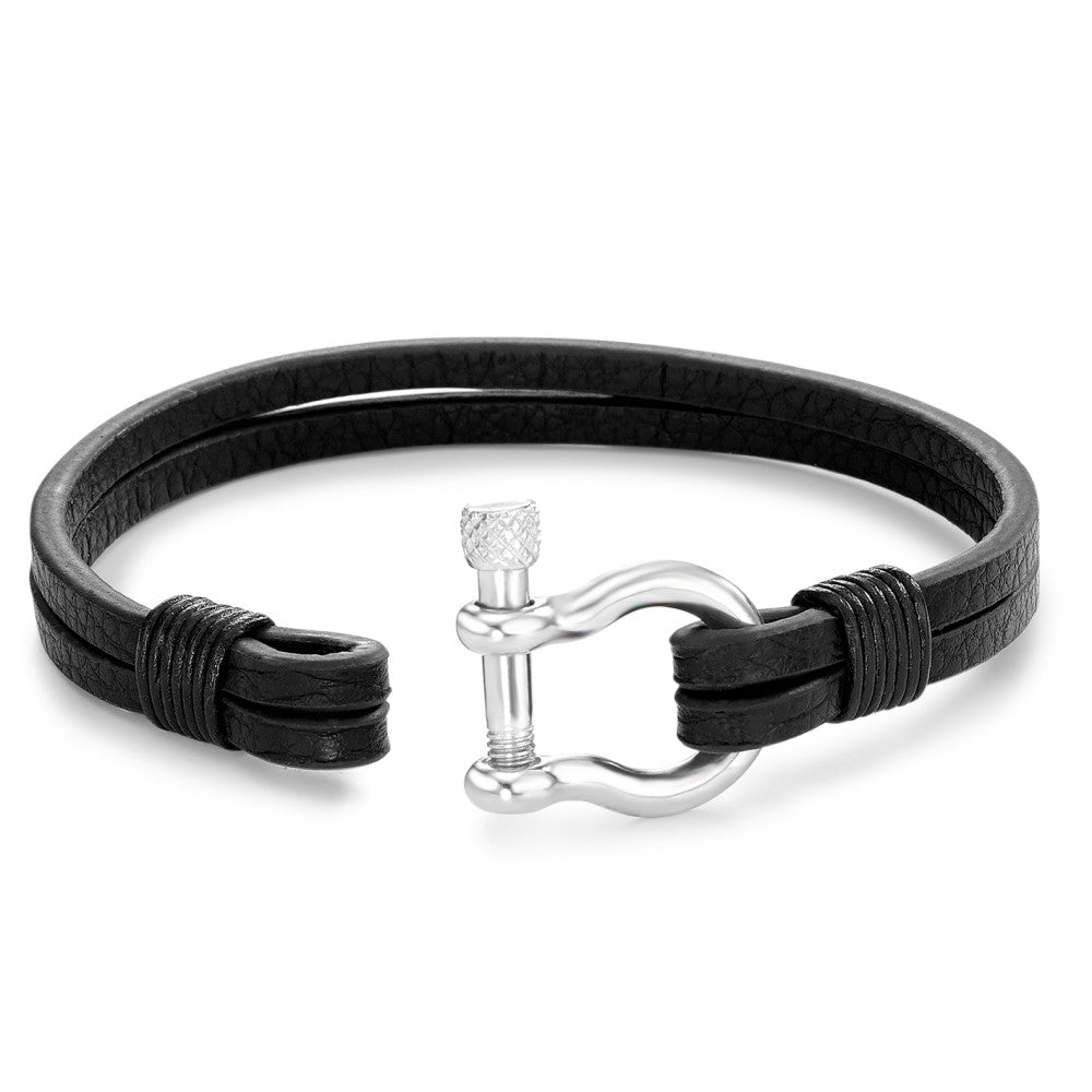 Pulsera Cuero, Acero inoxidable 18.5 cm