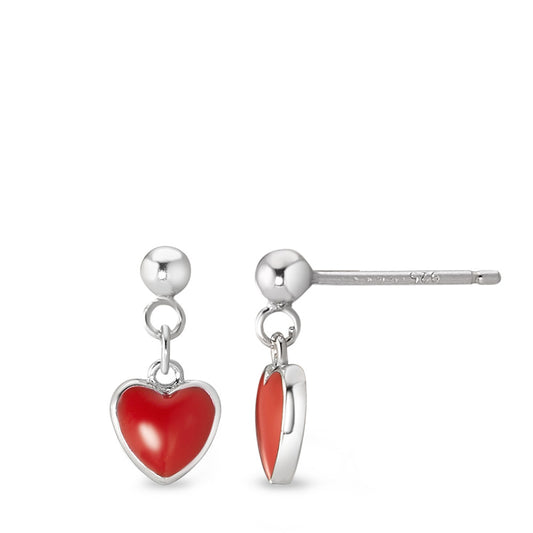 Pendientes Plata Esmaltado Corazón