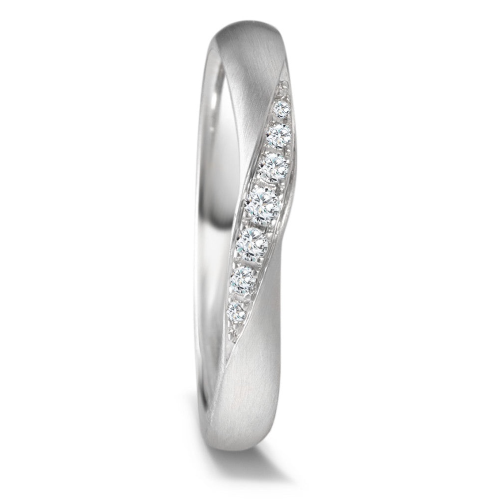 Anillo de pareja 950 platino Diamante 0.08 ct, 7 piedras, tw-vsi