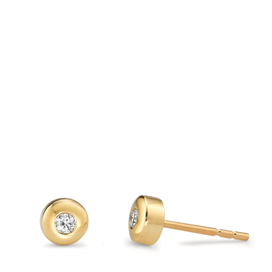 Pendientes 750/oro amarillo de 18 quilates Diamante 0.06 ct, 2 piedras, w-si Ø4.5 mm