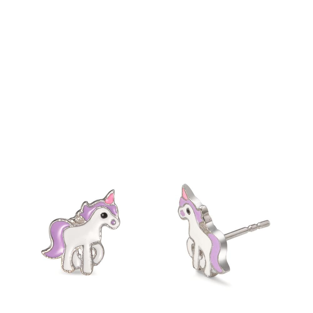 Pendientes Plata Rodio plateado Unicornio Ø8 mm