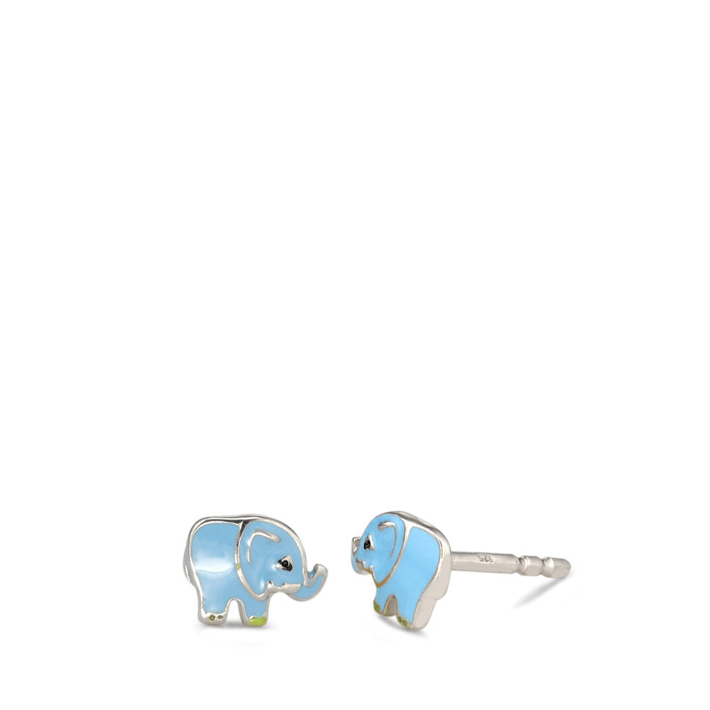 Pendientes Plata Pintado/lacado Elefante Ø5 mm