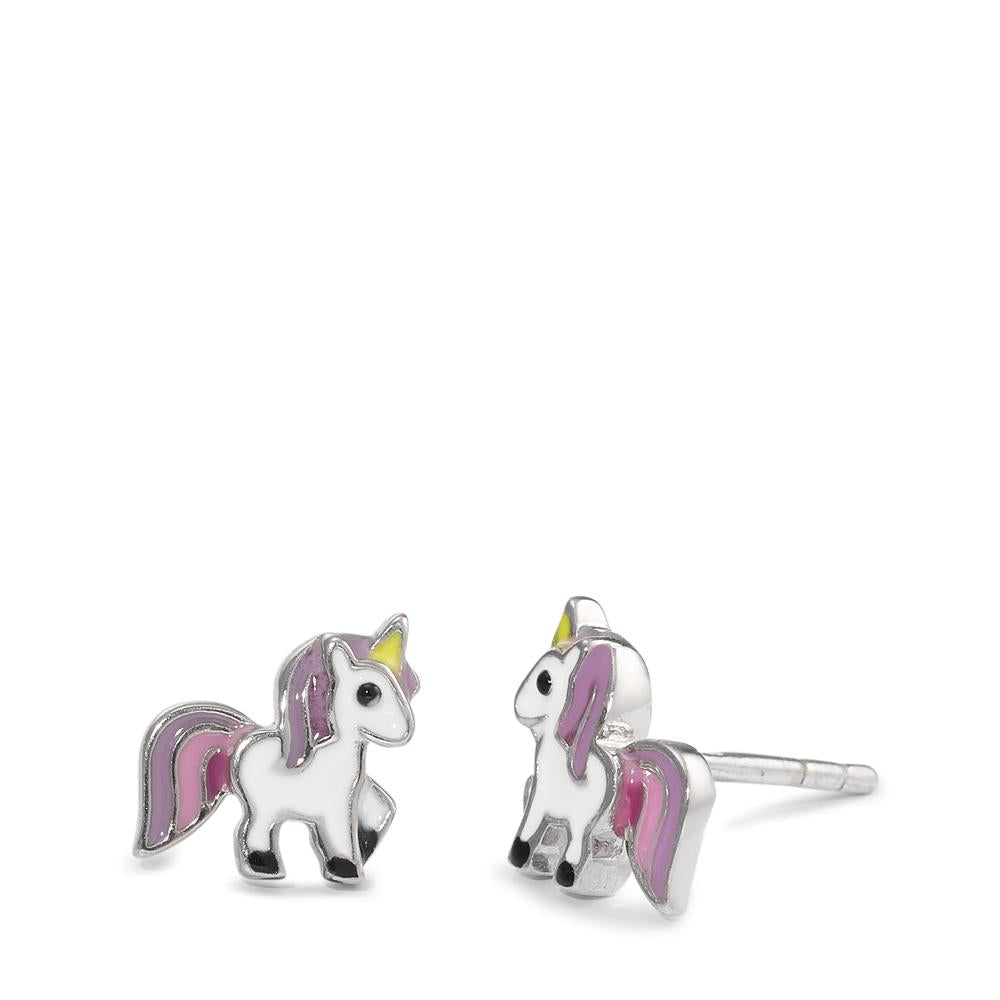 Pendientes Plata Rodio plateado Unicornio Ø8 mm