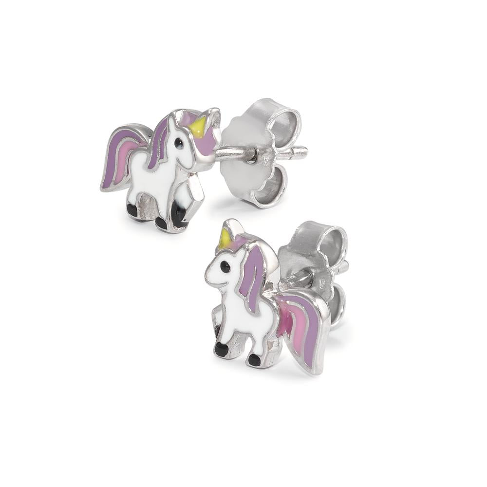 Pendientes Plata Rodio plateado Unicornio Ø8 mm