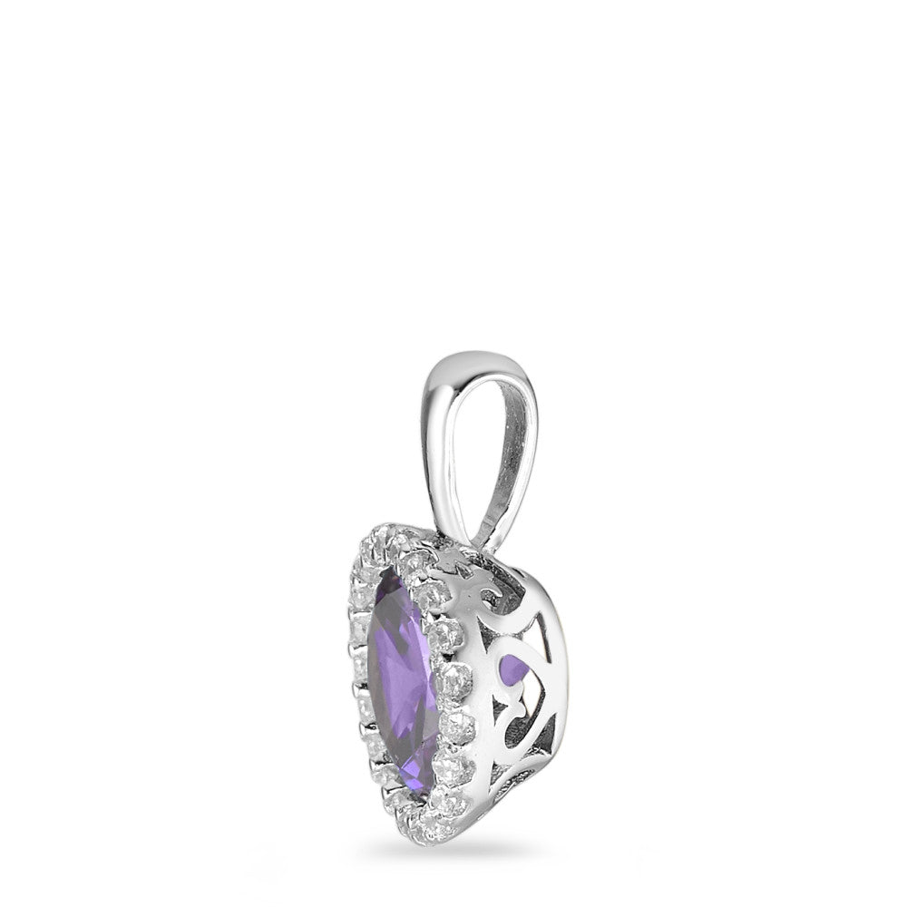 Colgante Plata Circonita Violeta Rodio plateado Ø9 mm