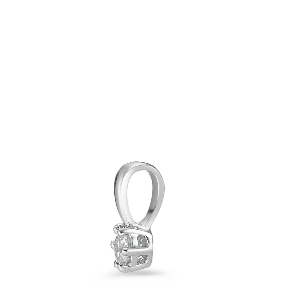 Colgante 750/oro blanco de 18 quilates Diamante blanco, 0.10 ct, [Brillant], w-si Ø4 mm