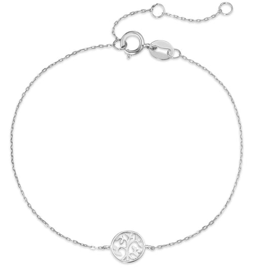 Pulsera Oro blanco de 375/9 quilates árbol de la vida 15-18 cm