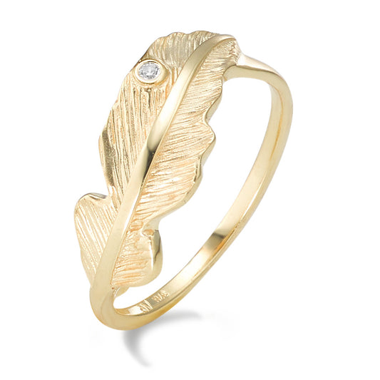 Anillo de dedo Oro amarillo de 375/9K Circonita Pluma