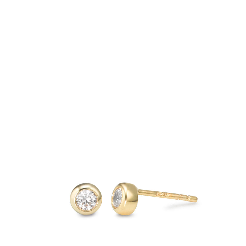 Pendientes Oro amarillo de 375/9K Circonita 2 piedras Ø4.5 mm