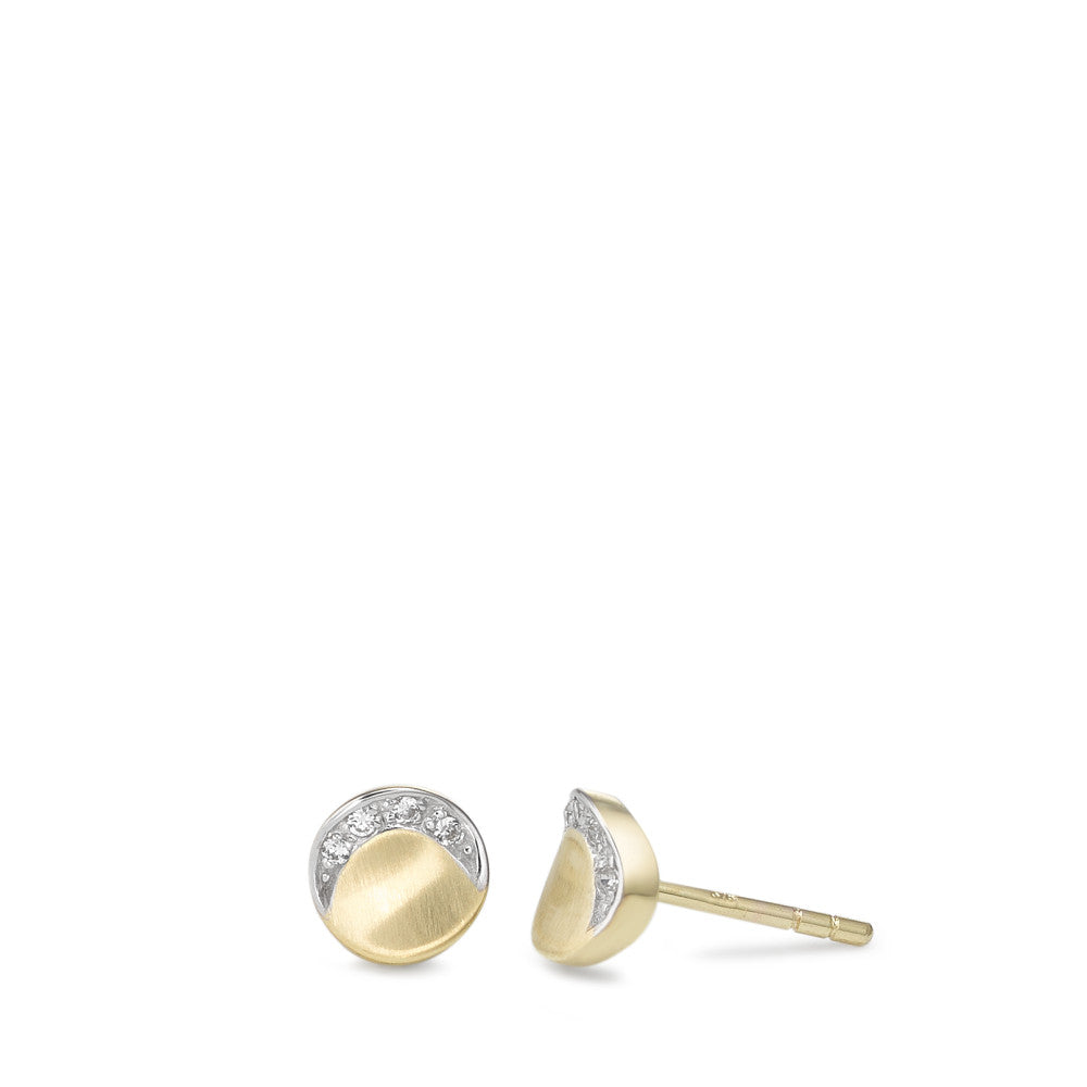 Pendientes Oro amarillo de 375/9K Circonita 8 piedras Ø6.5 mm