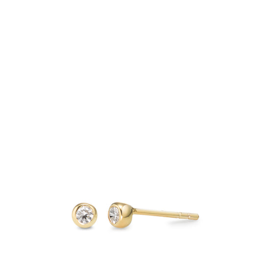 Pendientes Oro amarillo de 375/9K Circonita 2 piedras Ø3.5 mm