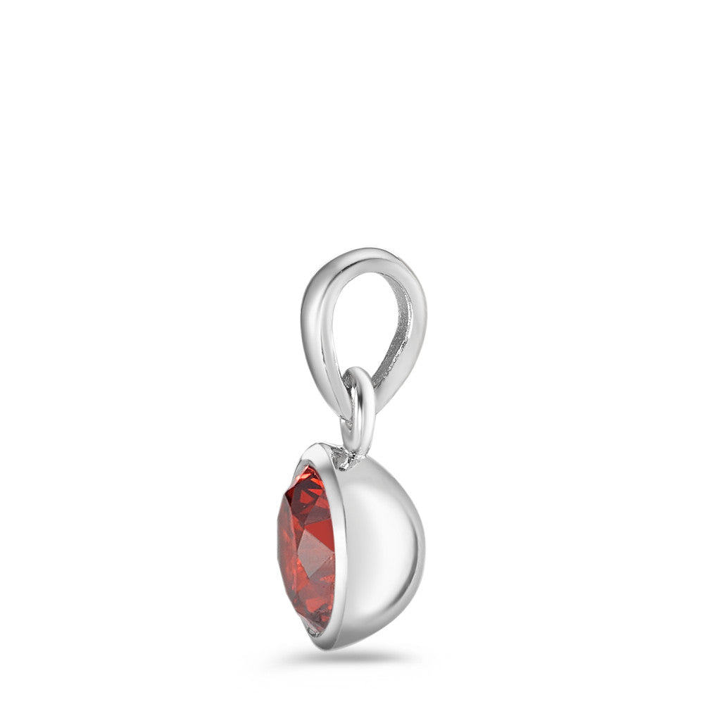 Colgante Plata Circonita rojo Rodio plateado Ø7.5 mm