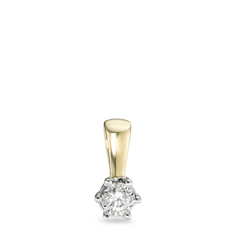 Colgante Oro amarillo de 375/9K Diamante 0.05 ct, w-si Bicolor