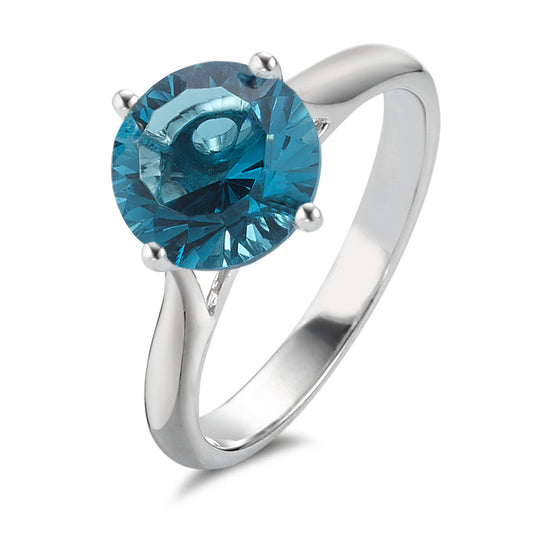 Anillo de dedo Plata Cuarzo azul Rodio plateado Ø9 mm