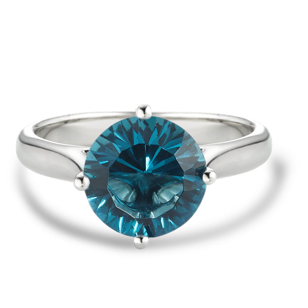 Anillo de dedo Plata Cuarzo azul Rodio plateado Ø9 mm