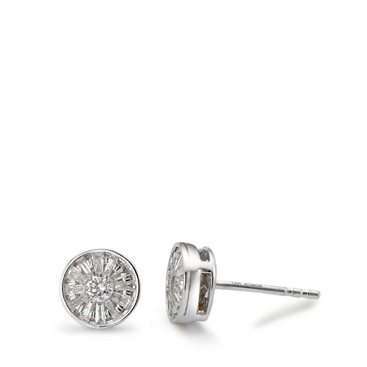 Pendientes 750/oro blanco de 18 quilates Diamante 0.33 ct, 26 piedras, w-si Ø6.5 mm