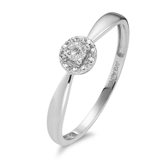 Anillo solitario 750/oro blanco de 18 quilates Diamante 0.02 ct, w-si