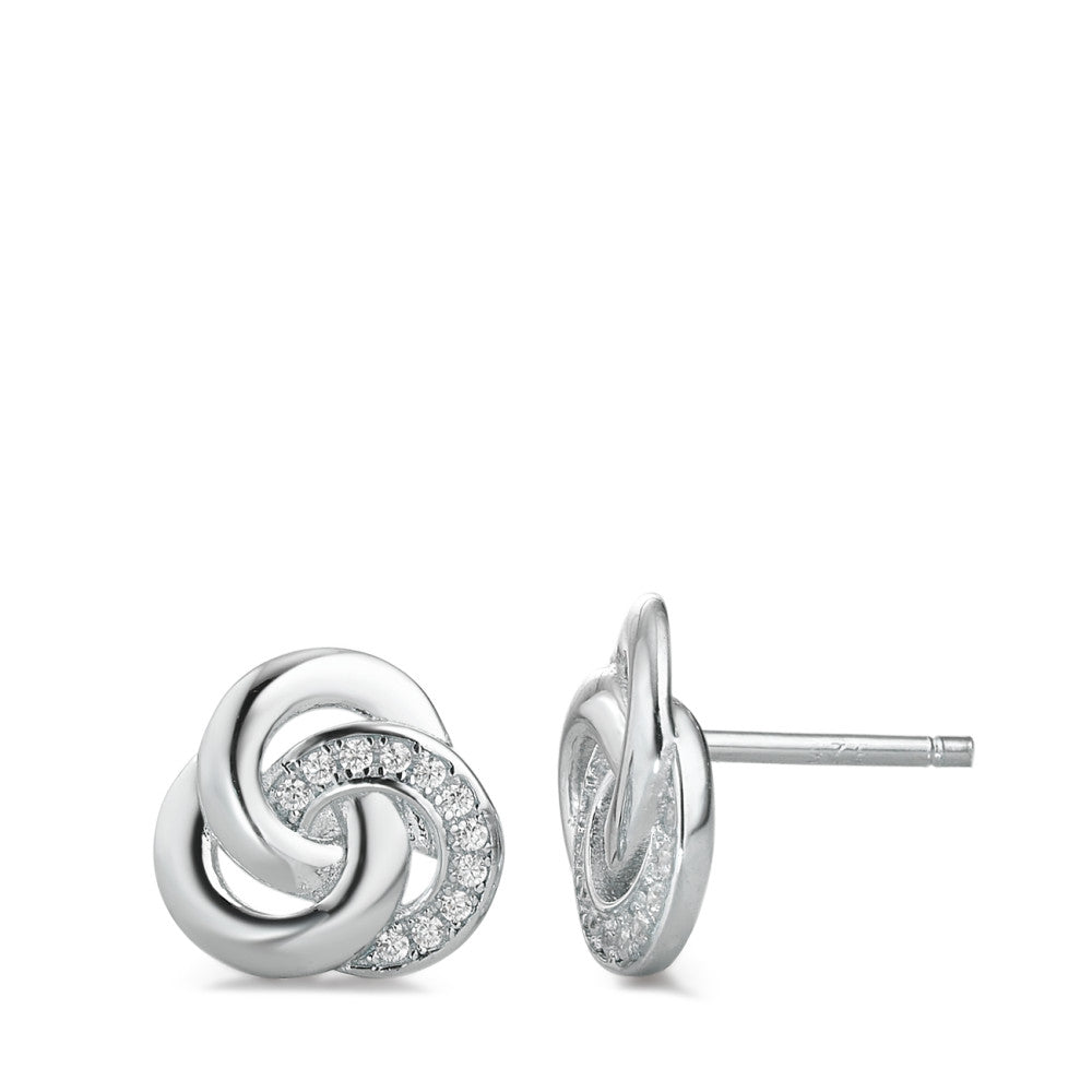 Pendientes Plata Circonita 22 piedras Rodio plateado Ø10 mm