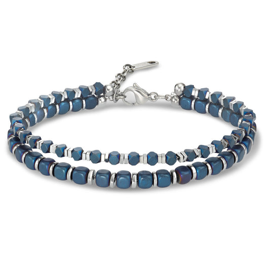 Pulsera Acero inoxidable Hematites Azul Recubierto de IP 19-22 cm